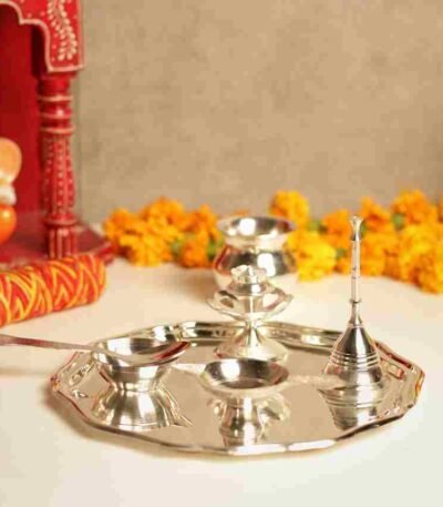 Silver-Plated Pooja Thali Set