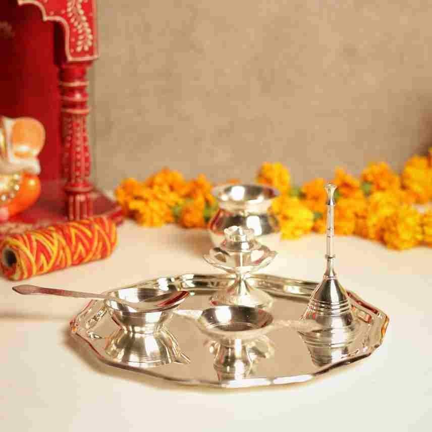 Silver-Plated Pooja Thali Set