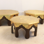 Brass Octornal Chowki Set of 3