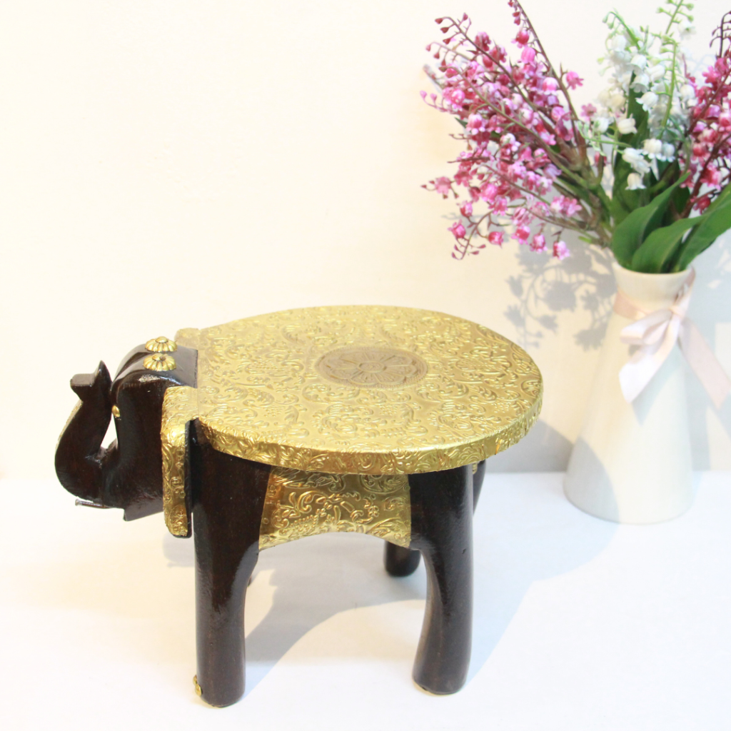 Brass Elephant Stool 6''