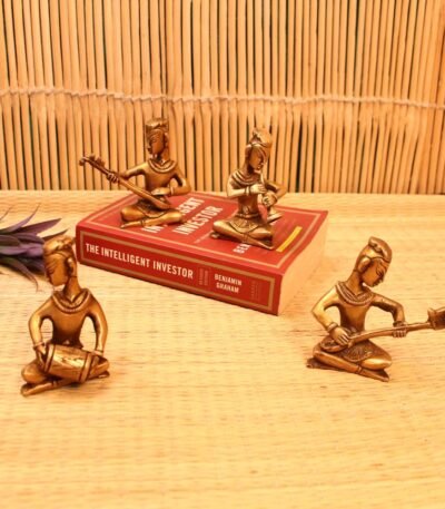 Musical Man Statues With Brass