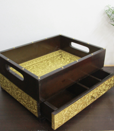 Brass Dinner Tray With Rack