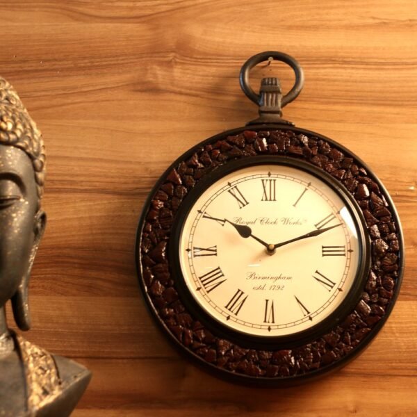 COCONUT WITH BRASS CLOCK