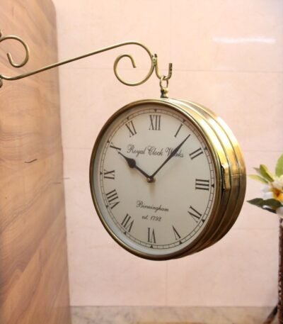 Iron Railway Brass Clock 10 "