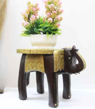 Brass Elephant Stool 12''