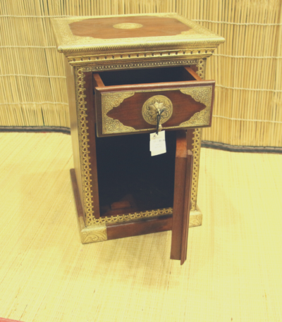 Wooden Bedside Brass Furniture