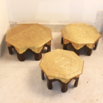 Brass Octornal Chowki Set of 3