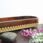 Brass Wooden Tray 21x6x2