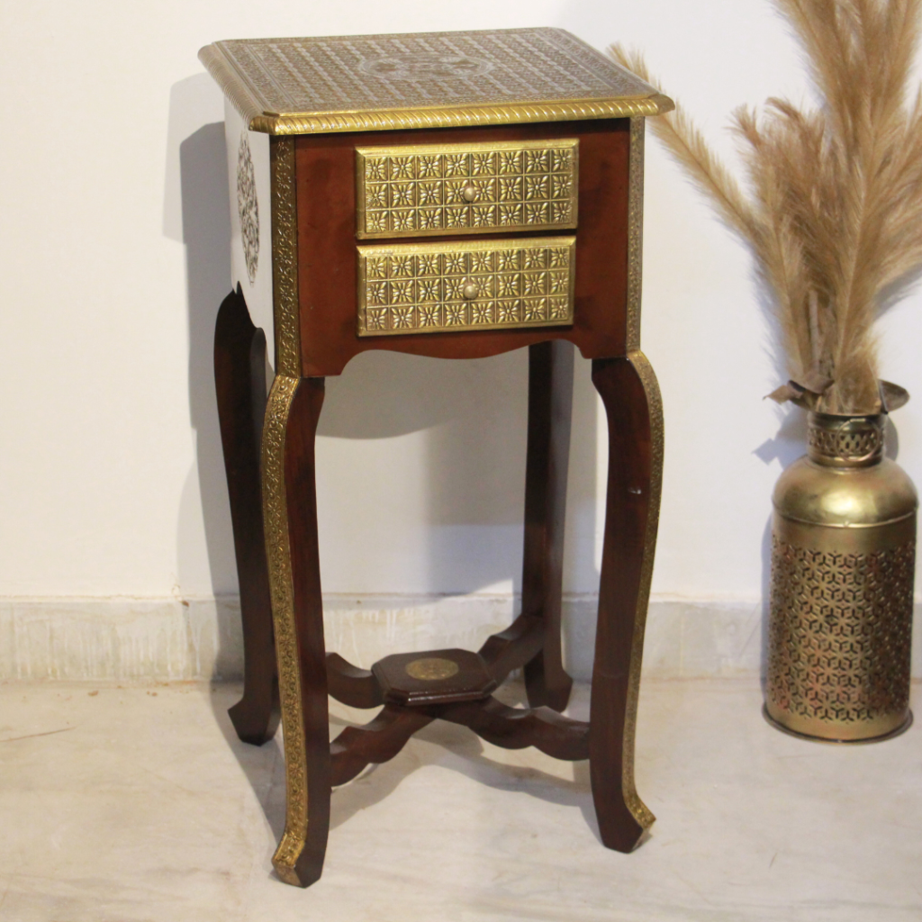 BRASS 2 RACK STOOL 15X15X30