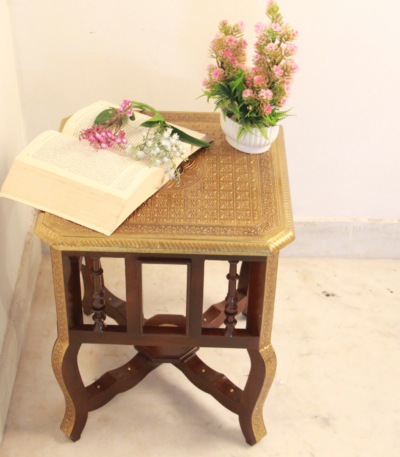 Brass Tile Stool 16x16x18