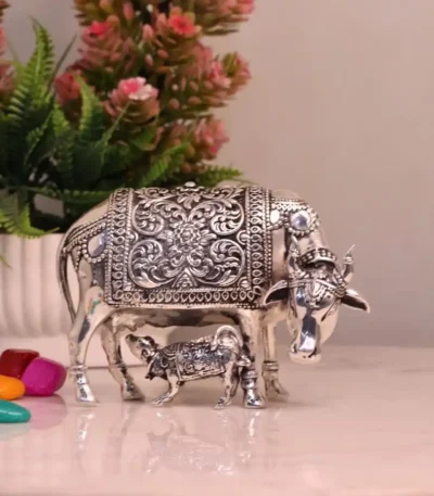 brass cow with calf