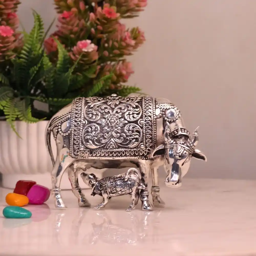 brass cow with calf