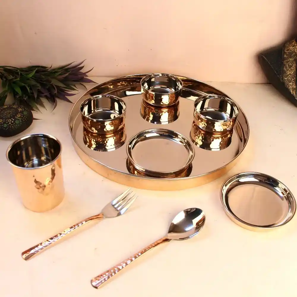 Copper Thali Set Of 9