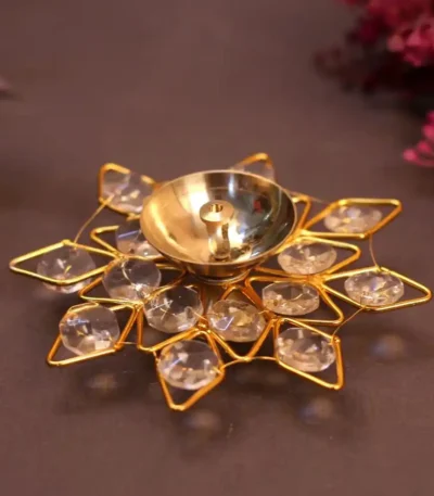 Crystal Puja Diya Small
