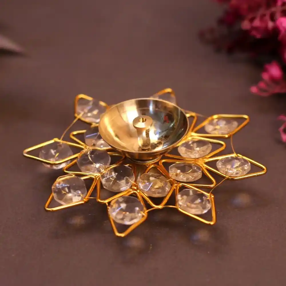 Crystal Puja Diya Small