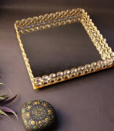 Crystal Silver Rectangle Tray