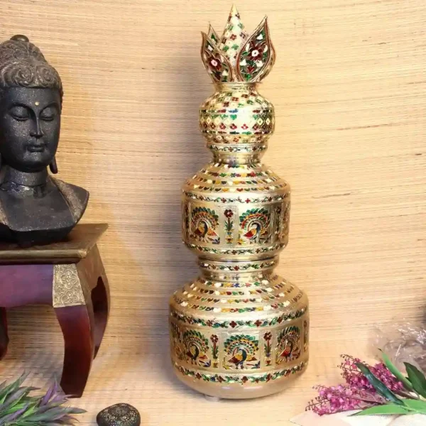 MEENAKARI STEEL CHARI SET WITH NARIYAL