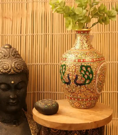 marble meenakari vase