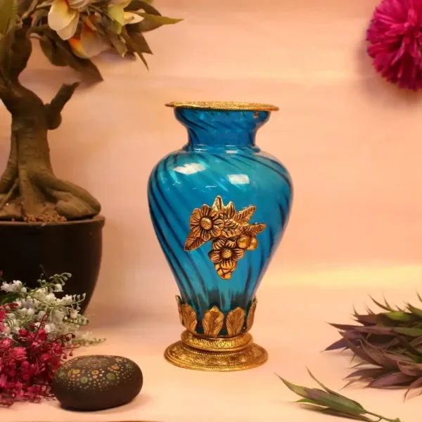 Metal Blue Flower Pot