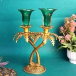 Metal Double Khajoor Candle Stand