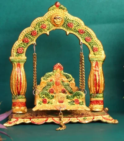 Metal Golden Laddu Gopal Jhula