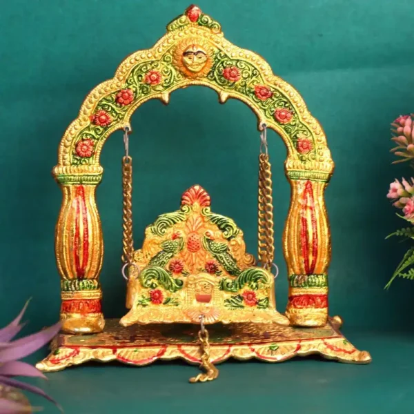 Metal Golden Laddu Gopal Jhula