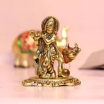 Metal Krishna With Cow