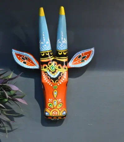 Wooden Painted Cow Face