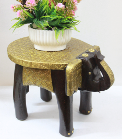 Brass Elephant Stool 8''