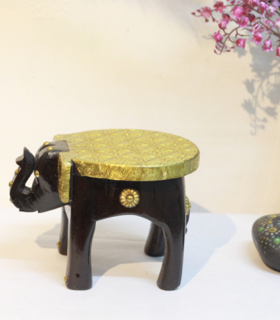 Brass Elephant Stool 4''