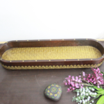 Brass Wooden Tray 21x6x2