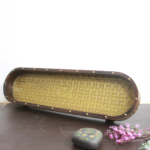 Brass Wooden Tray 21x6x2