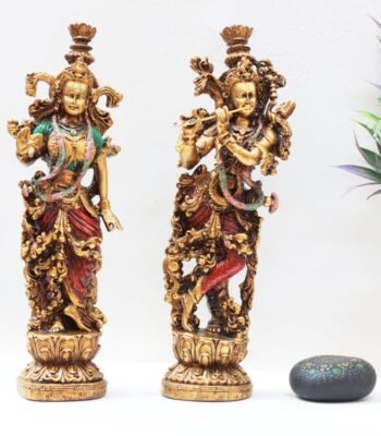 100630 Radha Krishna Golden Antique