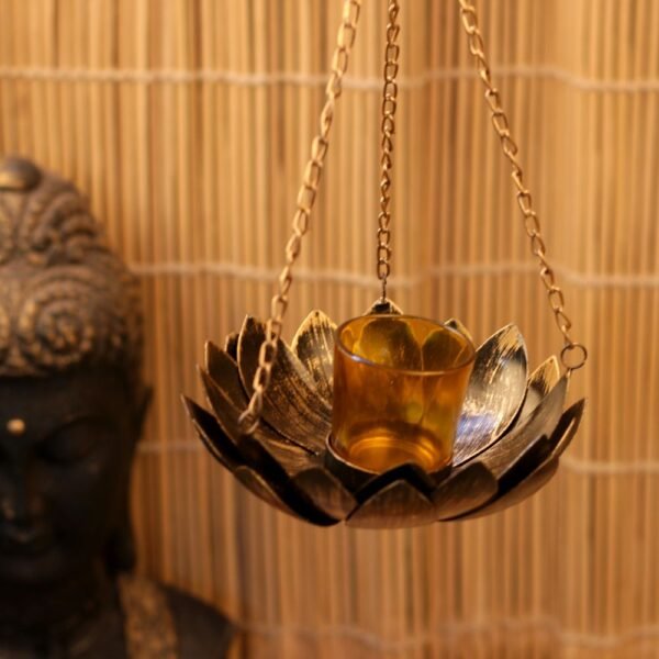 Lotus-Shaped Hanging Candle Holder