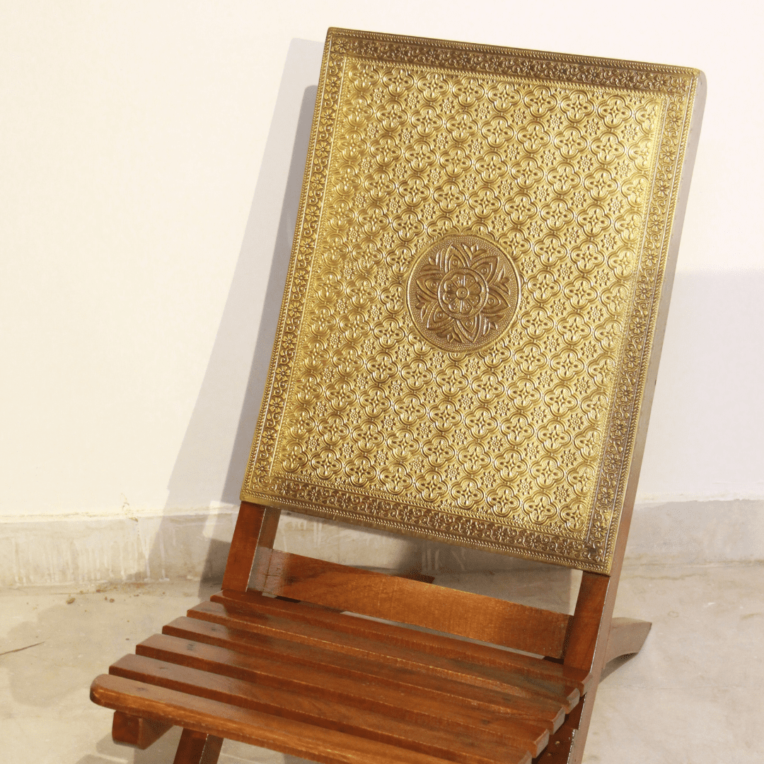 Brass Round Chair Set of 2 16X38 - Image 4