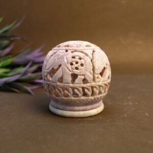 Hand-Carved Marble Tea Light Holder – 2.5 ′′ for Ambient Light
