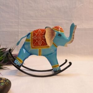 IRON PAINTED ROCKING ELEPHANT