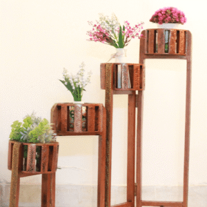 Painted Folding Flower Pot Round Stand