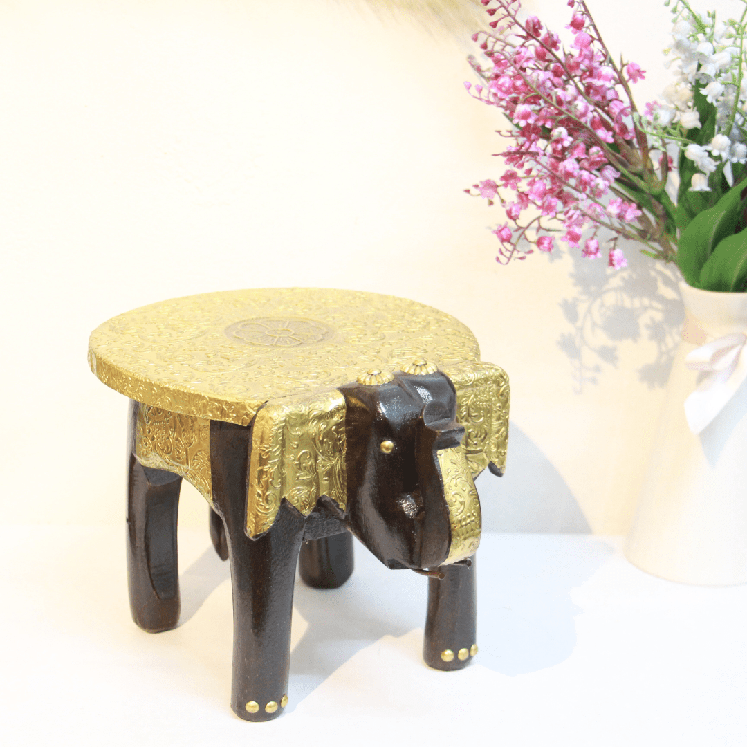 Brass Elephant Stool 6'' - Image 2