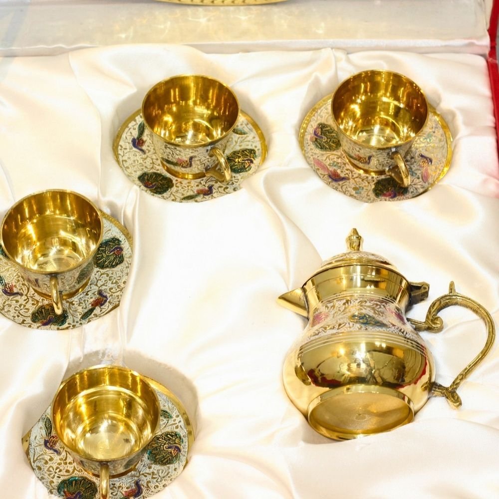Brass Tea/Cup Set With Box - Image 4