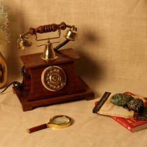 Vintage-Style Wooden Telephone