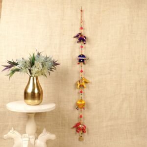 Colorful Handcrafted Elephant Door Hanging (Toran) 28 Inches | Festive Home Decor
