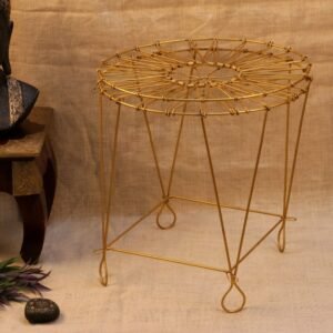 Handmade Metal Hanging Lotus Rain Chain (28 Inch) | Antique Brass Outdoor Decor