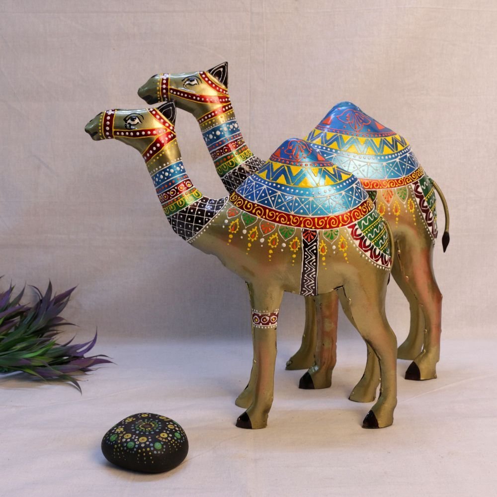IRON PAINTED CAMEL LARGE SET OF 2 - Image 3