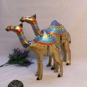 IRON PAINTED CAMEL LARGE SET OF 2