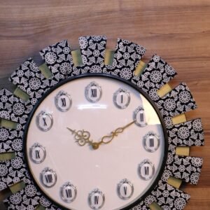 Wooden Wall Clock with Intricate Design