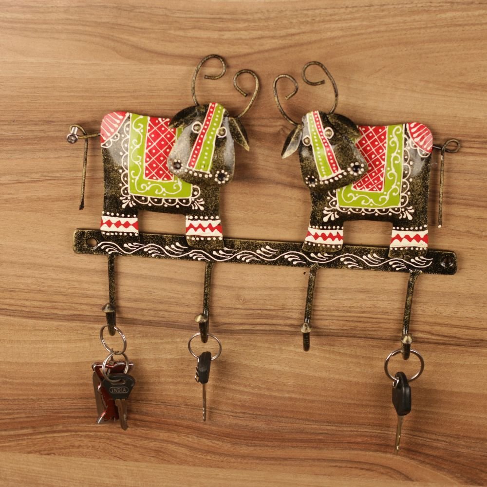 IRON PAINTED WALL 2 COW 4 HOOK - Image 3