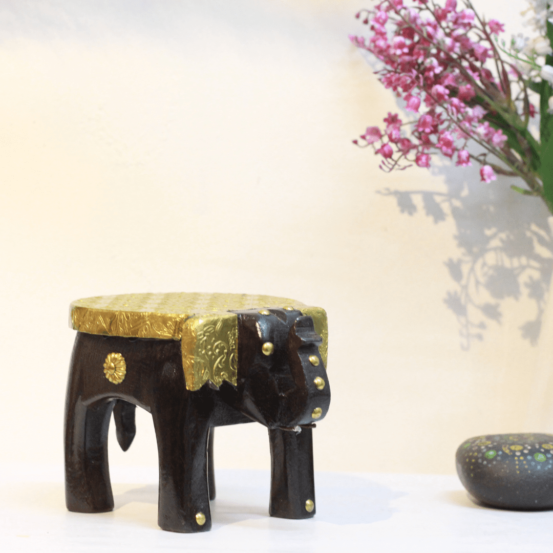 Brass Elephant Stool 4'' - Image 2