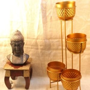 Golden Metal 4-Tier Plant Stand