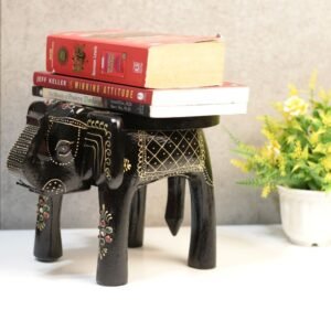 8′ Wooden Colorful Elephant Stool